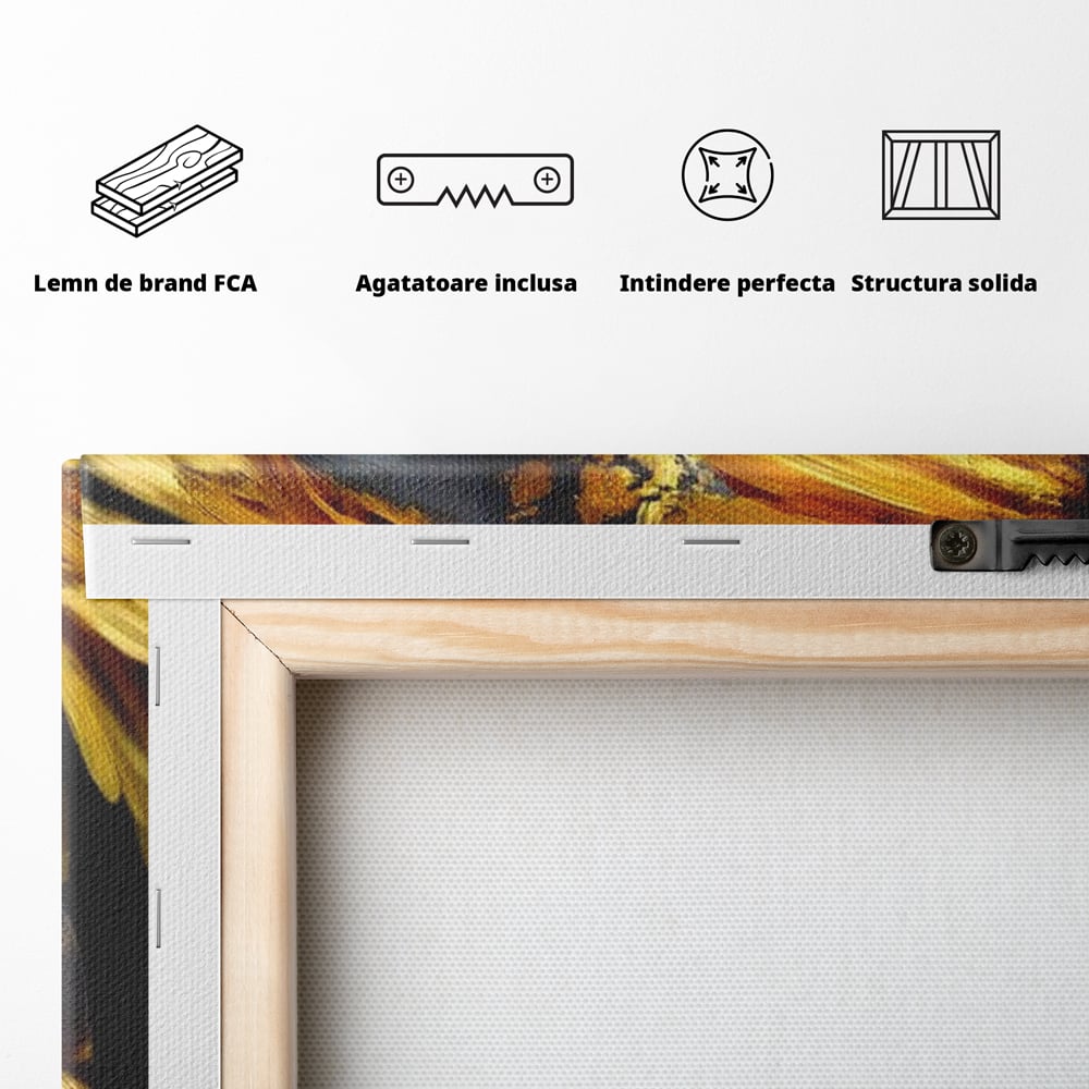 Tablou Canvas Premium, LuxCanva® G1220, Flori din Olimp, Soare, Aura, Lumina, Eclipsa, Zeitate, Mistic, Zeita, Ascuns, Timiditate, Visare, Dorinta, Splendoare, Salon, Birou, Living, Dormitor