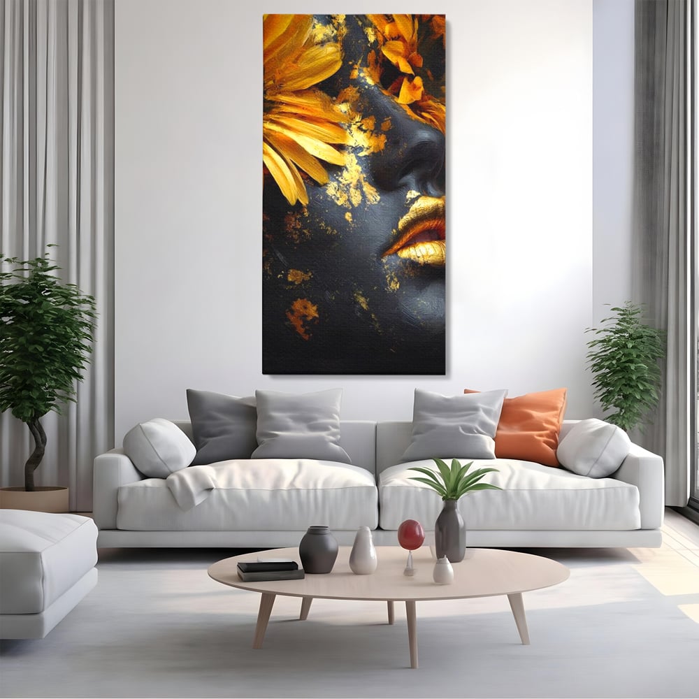 Tablou Canvas Premium, LuxCanva® G1220, Flori din Olimp, Soare, Aura, Lumina, Eclipsa, Zeitate, Mistic, Zeita, Ascuns, Timiditate, Visare, Dorinta, Splendoare, Salon, Birou, Living, Dormitor