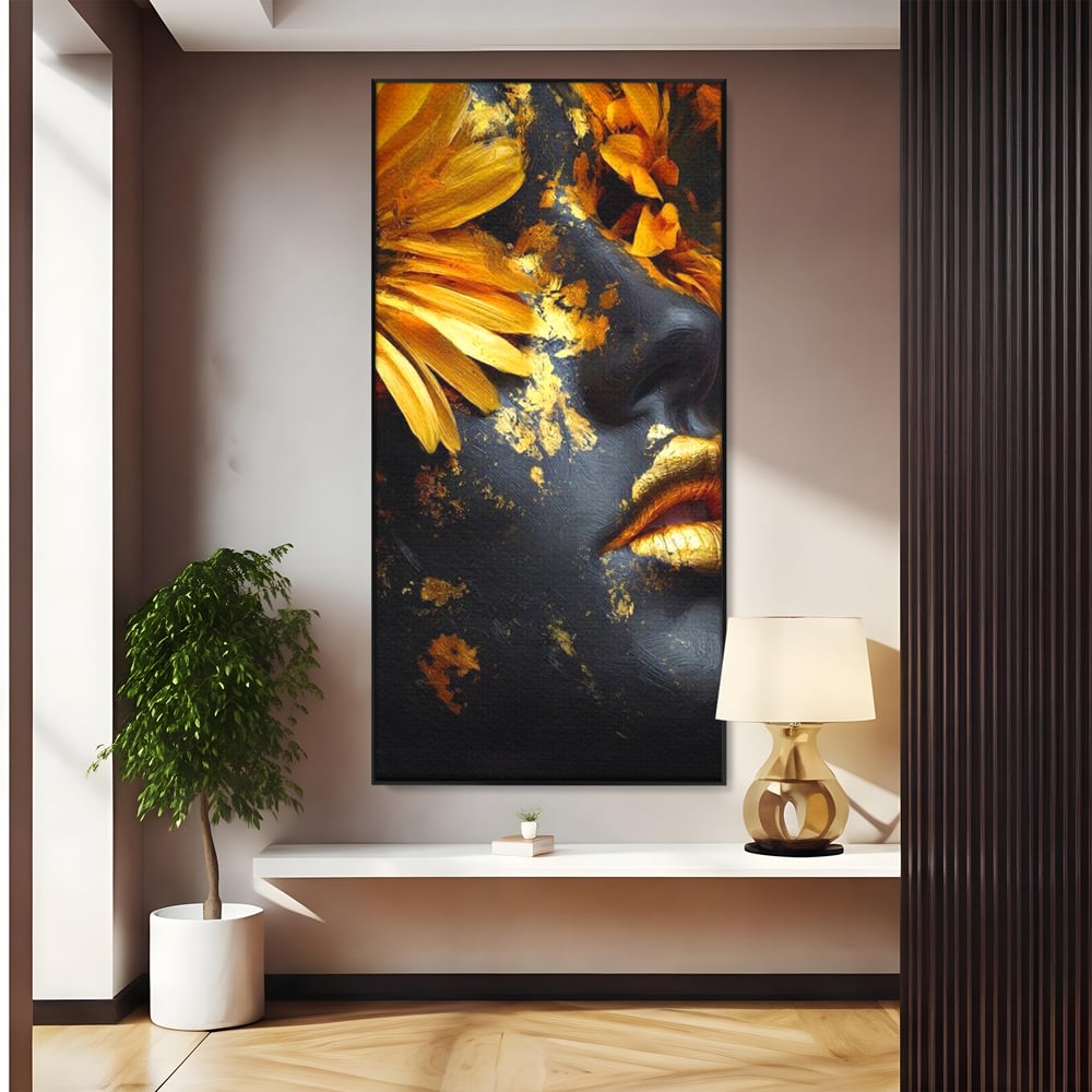 Tablou Canvas Premium, LuxCanva® G1220, Flori din Olimp, Soare, Aura, Lumina, Eclipsa, Zeitate, Mistic, Zeita, Ascuns, Timiditate, Visare, Dorinta, Splendoare, Salon, Birou, Living, Dormitor