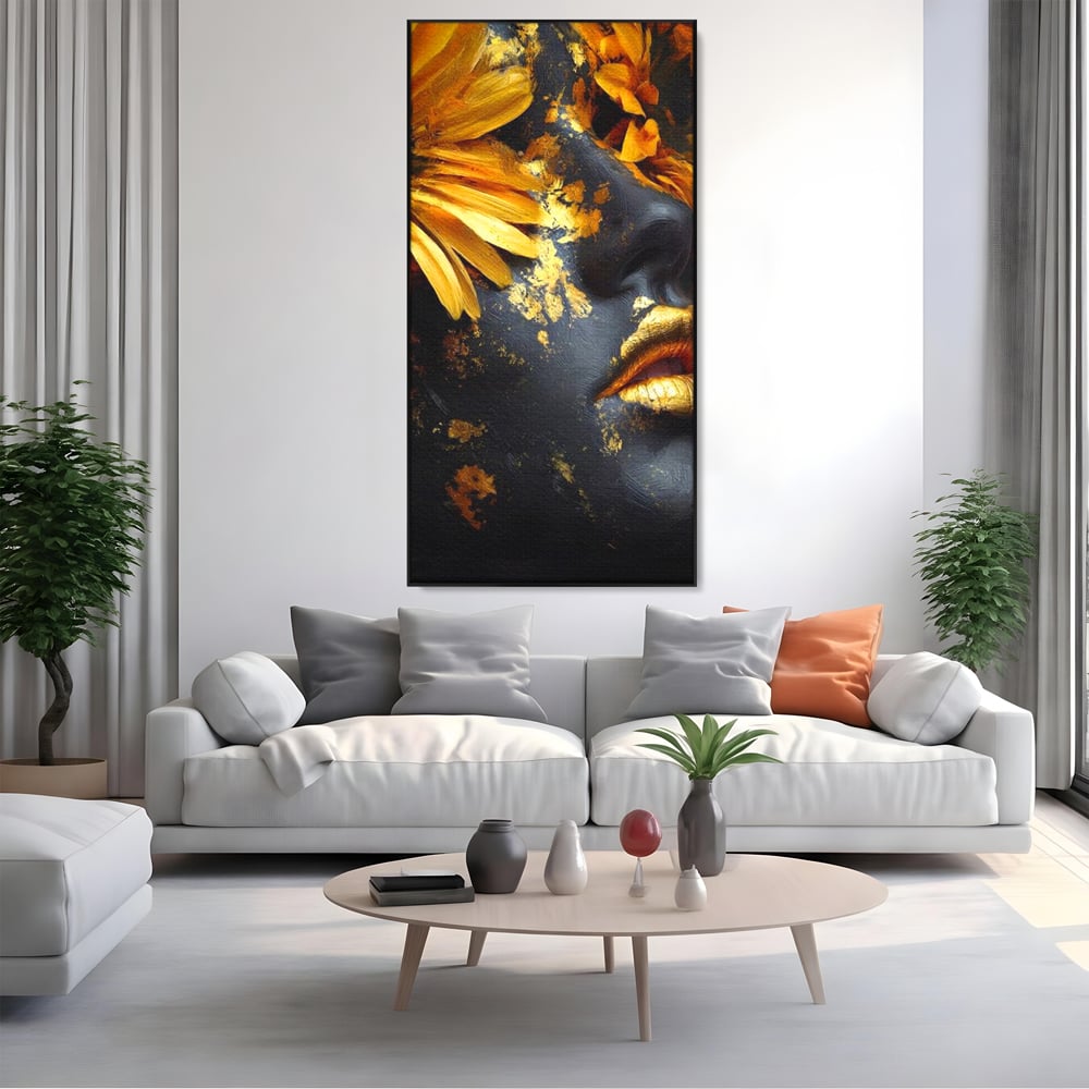 Tablou Canvas Premium, LuxCanva® G1220, Flori din Olimp, Soare, Aura, Lumina, Eclipsa, Zeitate, Mistic, Zeita, Ascuns, Timiditate, Visare, Dorinta, Splendoare, Salon, Birou, Living, Dormitor