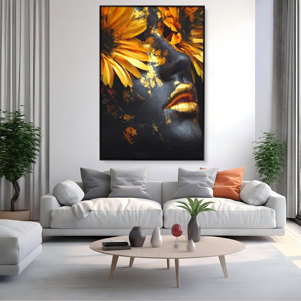 Tablou Canvas Premium, LuxCanva® G1220, Flori din Olimp, Soare, Aura, Lumina, Eclipsa, Zeitate, Mistic, Zeita, Ascuns, Timiditate, Visare, Dorinta, Splendoare, Salon, Birou, Living, Dormitor