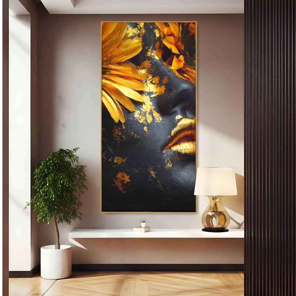 Tablou Canvas Premium, LuxCanva® G1220, Flori din Olimp, Soare, Aura, Lumina, Eclipsa, Zeitate, Mistic, Zeita, Ascuns, Timiditate, Visare, Dorinta, Splendoare, Salon, Birou, Living, Dormitor