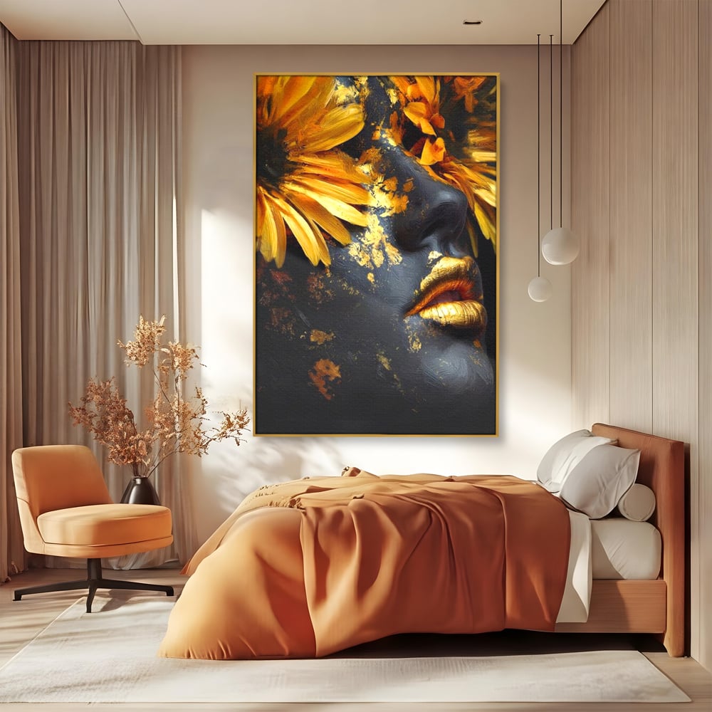 Tablou Canvas Premium, LuxCanva® G1220, Flori din Olimp, Soare, Aura, Lumina, Eclipsa, Zeitate, Mistic, Zeita, Ascuns, Timiditate, Visare, Dorinta, Splendoare, Salon, Birou, Living, Dormitor