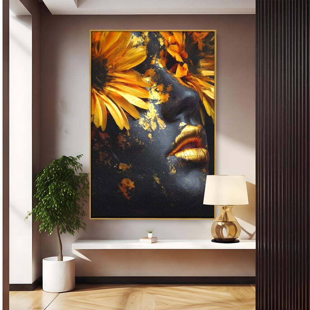 Tablou Canvas Premium, LuxCanva® G1220, Flori din Olimp, Soare, Aura, Lumina, Eclipsa, Zeitate, Mistic, Zeita, Ascuns, Timiditate, Visare, Dorinta, Splendoare, Salon, Birou, Living, Dormitor
