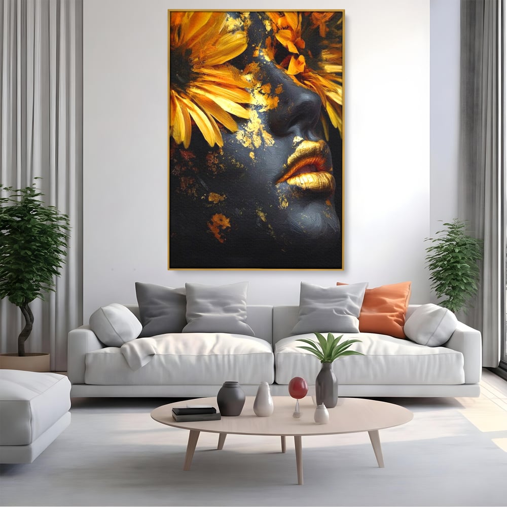 Tablou Canvas Premium, LuxCanva® G1220, Flori din Olimp, Soare, Aura, Lumina, Eclipsa, Zeitate, Mistic, Zeita, Ascuns, Timiditate, Visare, Dorinta, Splendoare, Salon, Birou, Living, Dormitor