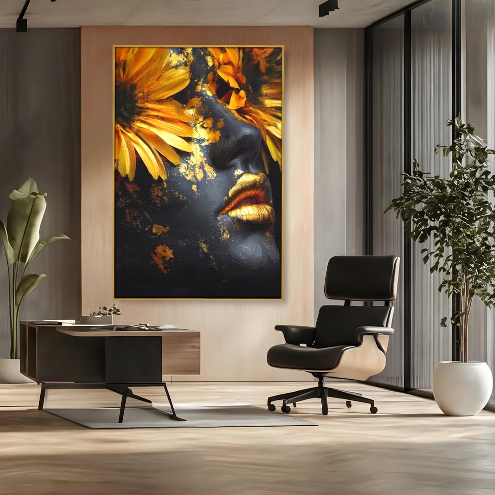 Tablou Canvas Premium, LuxCanva® G1220, Flori din Olimp, Soare, Aura, Lumina, Eclipsa, Zeitate, Mistic, Zeita, Ascuns, Timiditate, Visare, Dorinta, Splendoare, Salon, Birou, Living, Dormitor