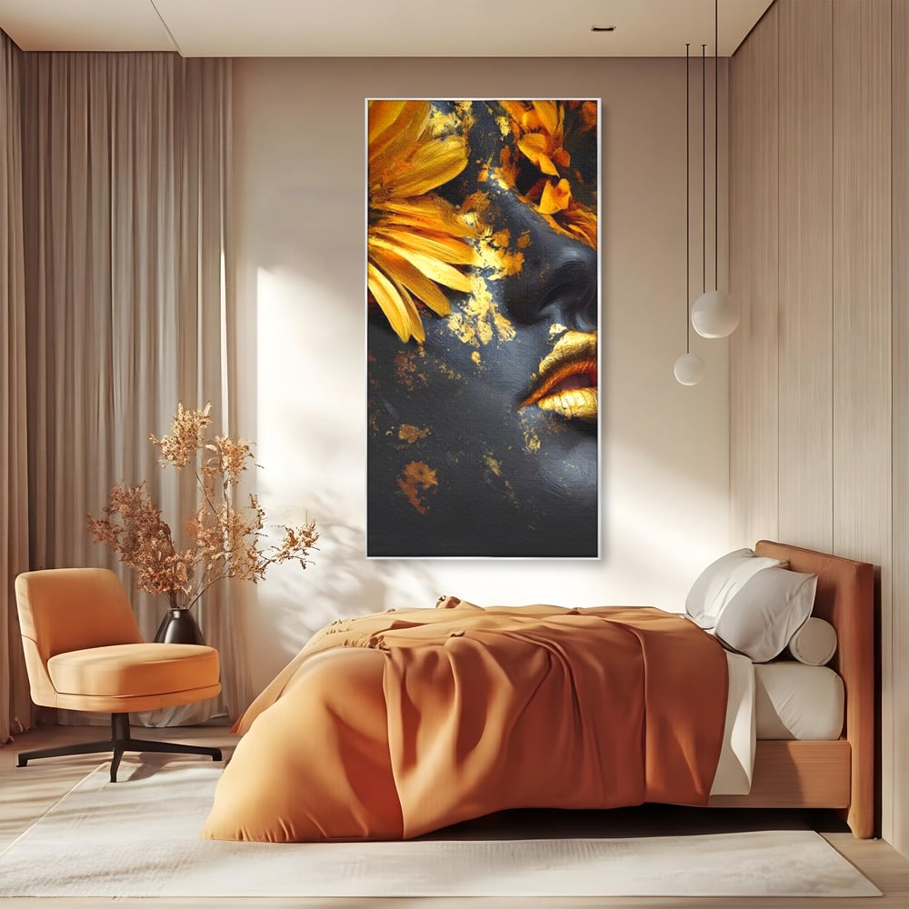 Tablou Canvas Premium, LuxCanva® G1220, Flori din Olimp, Soare, Aura, Lumina, Eclipsa, Zeitate, Mistic, Zeita, Ascuns, Timiditate, Visare, Dorinta, Splendoare, Salon, Birou, Living, Dormitor