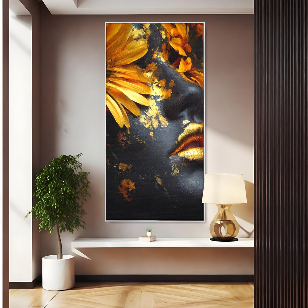 Tablou Canvas Premium, LuxCanva® G1220, Flori din Olimp, Soare, Aura, Lumina, Eclipsa, Zeitate, Mistic, Zeita, Ascuns, Timiditate, Visare, Dorinta, Splendoare, Salon, Birou, Living, Dormitor