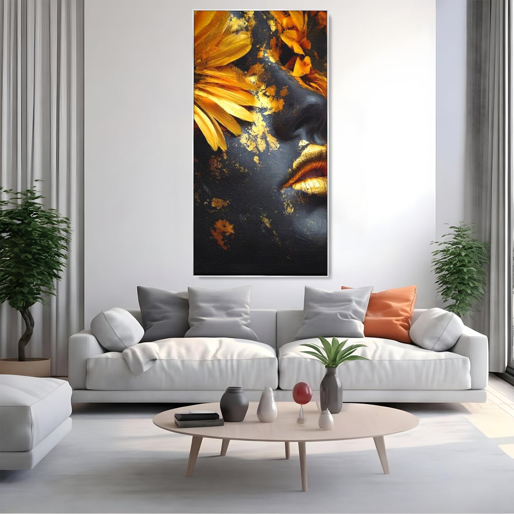 Tablou Canvas Premium, LuxCanva® G1220, Flori din Olimp, Soare, Aura, Lumina, Eclipsa, Zeitate, Mistic, Zeita, Ascuns, Timiditate, Visare, Dorinta, Splendoare, Salon, Birou, Living, Dormitor