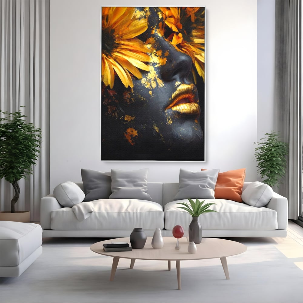 Tablou Canvas Premium, LuxCanva® G1220, Flori din Olimp, Soare, Aura, Lumina, Eclipsa, Zeitate, Mistic, Zeita, Ascuns, Timiditate, Visare, Dorinta, Splendoare, Salon, Birou, Living, Dormitor