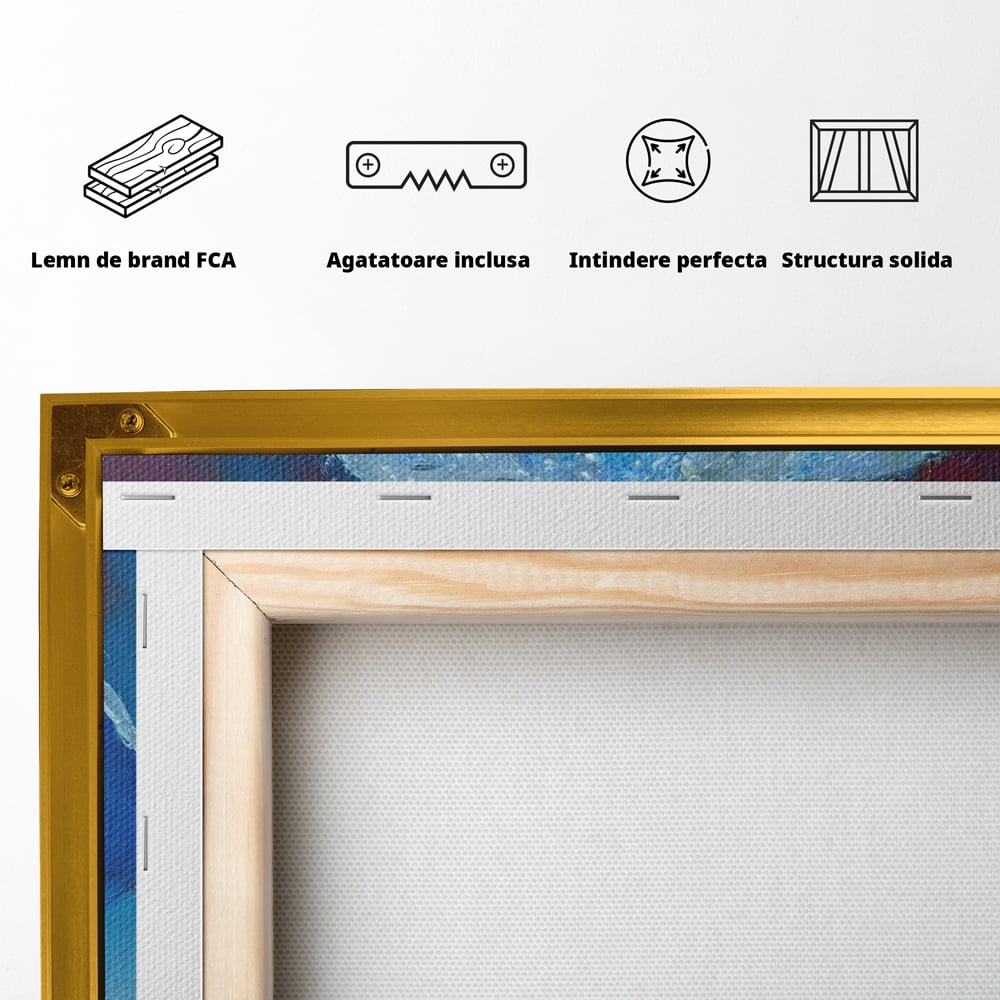 Canvas Wall Art Premium, LuxCanva® G1222, Regen der Seele, Regenschirm, Blau, Regen, Regen, Einsamkeit, Tränen, Himmel, Herz, Essenz, Geheimnis, Geheimnis, Melancholie, Gedanken, Traurigkeit, Erinnerungen, Wohnzimmer, Büro, Wohnzimmer, Schlafzimmer
