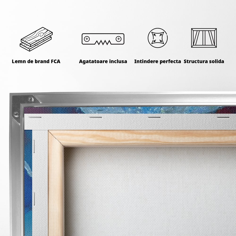 Canvas Wall Art Premium, LuxCanva® G1222, Regen der Seele, Regenschirm, Blau, Regen, Regen, Einsamkeit, Tränen, Himmel, Herz, Essenz, Geheimnis, Geheimnis, Melancholie, Gedanken, Traurigkeit, Erinnerungen, Wohnzimmer, Büro, Wohnzimmer, Schlafzimmer