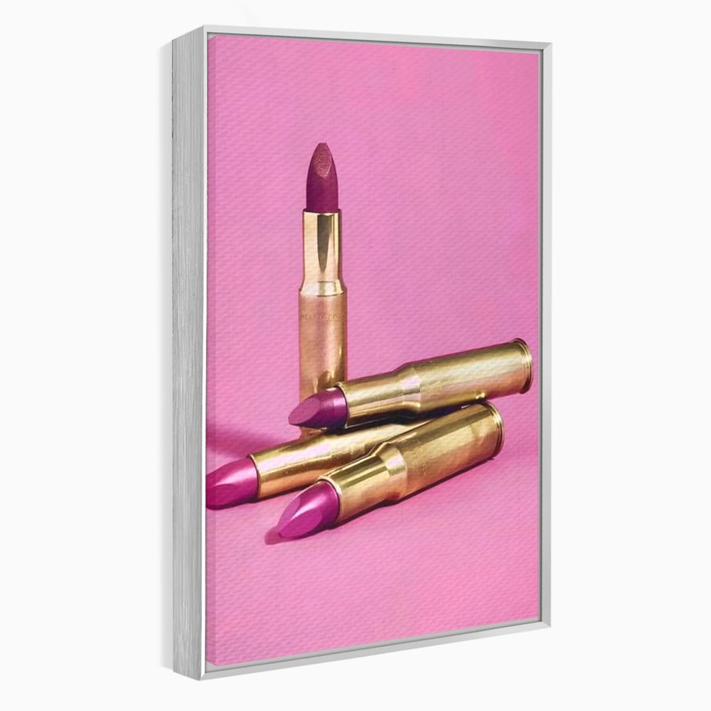 Tablou Canvas Premium, LuxCanva® G1224, Armele Feminitatii, Ruj, Auriu, Roz, Glont, Fundal, Pop Art, Minimalism, Feminitate, Glamour, Make-up, Rebeliune, Seductie, Machiaj, Salon, Birou, Living, Dormitor