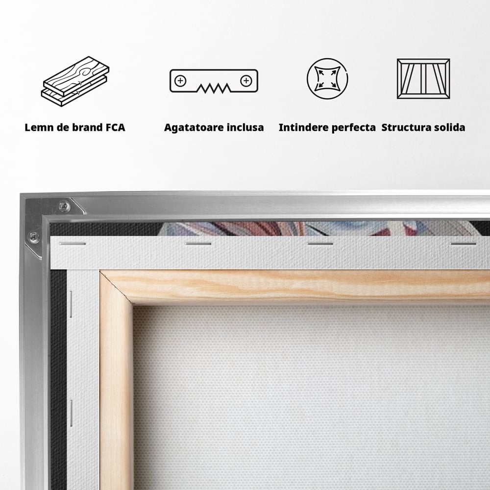 Leinwand Premium Canvas Wall Art, LuxCanva® G1226, Frau Mosaik, Geometrie, Schönheit, Pastell, Dame, Kubismus, Eleganz, Hut, anspruchsvoll, abstrakt, zeitlos, stilvoll, Modernismus, Wohnzimmer, Büro, Wohnzimmer, Schlafzimmer