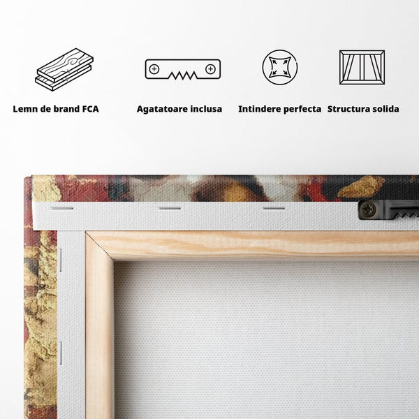 Tablou Canvas Premium, LuxCanva® G1227, Rasuflarea Luminii, Visare, Aur, Rosu, Tacere, Toamna, Catifea, Ganduri, Melancolie, Flori, Portret, Rafinament, Mister, Pasiune, Salon, Living, Dormitor