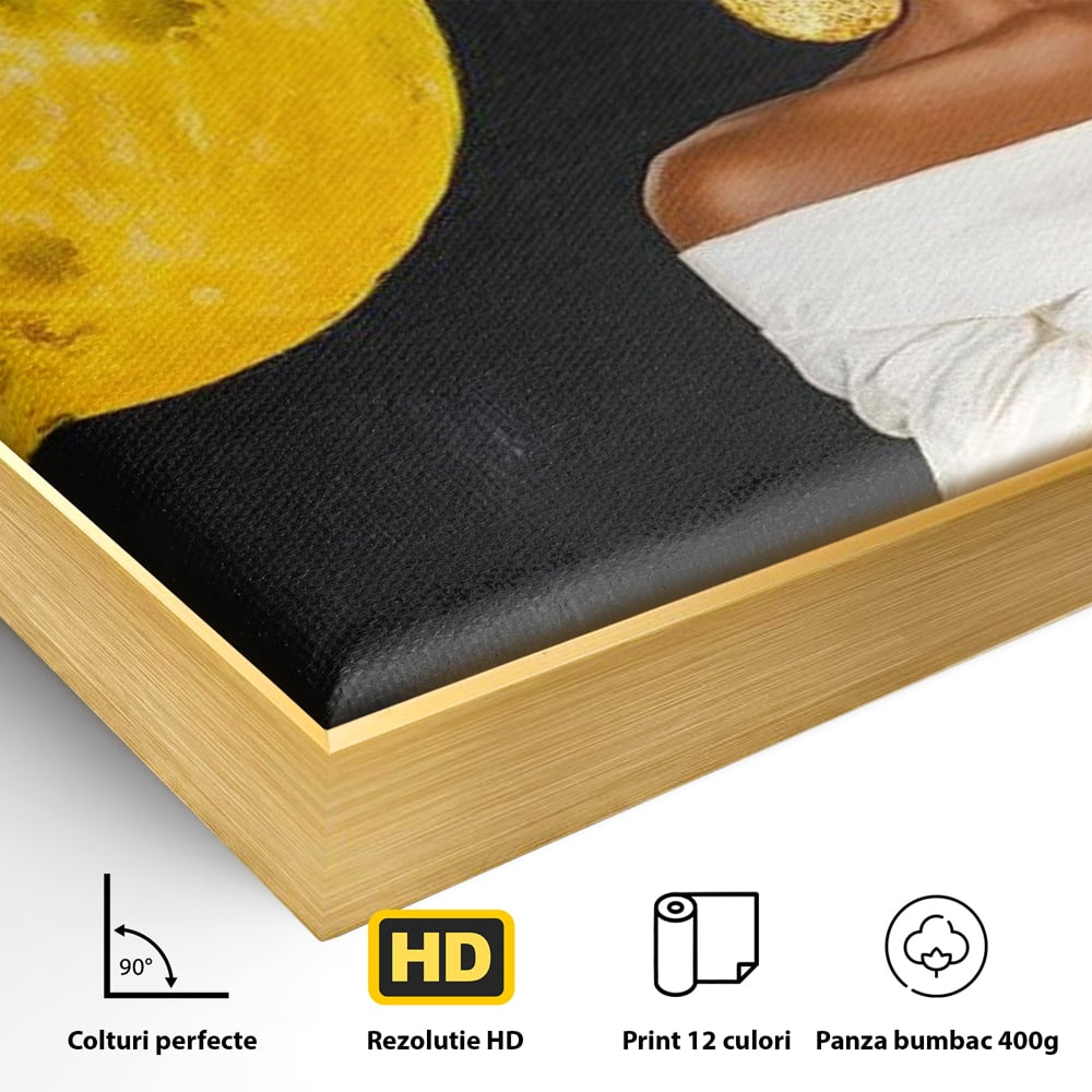 Tablou Canvas Premium, LuxCanva® G1230, Lumina din Tine, Luna, Aur, Aurora, Nocturn, Cr, Pamant, Cosic, Alb, Negru, Forta, Divinitate, Bijuterii, Cercei, Rochie, Umeri, Senzual, Salon, Living, Dormitor