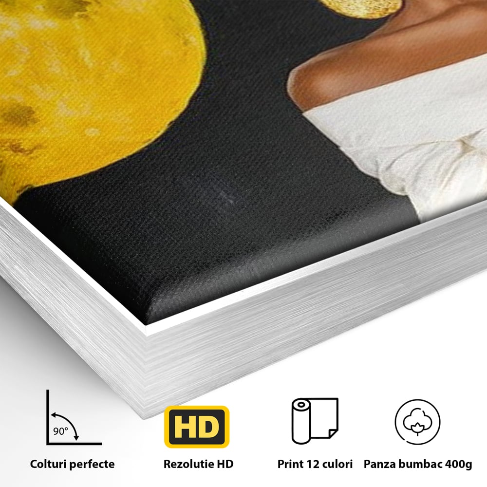 Tablou Canvas Premium, LuxCanva® G1230, Lumina din Tine, Luna, Aur, Aurora, Nocturn, Cr, Pamant, Cosic, Alb, Negru, Forta, Divinitate, Bijuterii, Cercei, Rochie, Umeri, Senzual, Salon, Living, Dormitor