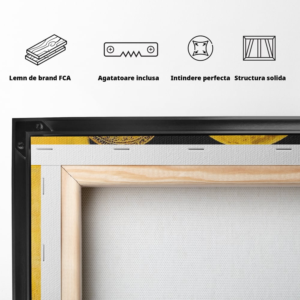Tablou Canvas Premium, LuxCanva® G1230, Lumina din Tine, Luna, Aur, Aurora, Nocturn, Cr, Pamant, Cosic, Alb, Negru, Forta, Divinitate, Bijuterii, Cercei, Rochie, Umeri, Senzual, Salon, Living, Dormitor