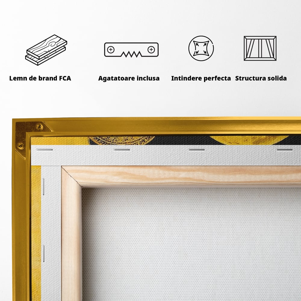 Tablou Canvas Premium, LuxCanva® G1230, Lumina din Tine, Luna, Aur, Aurora, Nocturn, Cr, Pamant, Cosic, Alb, Negru, Forta, Divinitate, Bijuterii, Cercei, Rochie, Umeri, Senzual, Salon, Living, Dormitor
