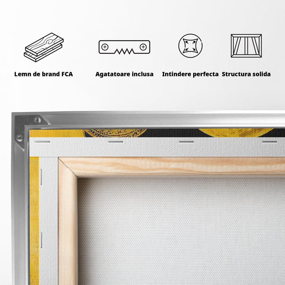 Tablou Canvas Premium, LuxCanva® G1230, Lumina din Tine, Luna, Aur, Aurora, Nocturn, Cr, Pamant, Cosic, Alb, Negru, Forta, Divinitate, Bijuterii, Cercei, Rochie, Umeri, Senzual, Salon, Living, Dormitor