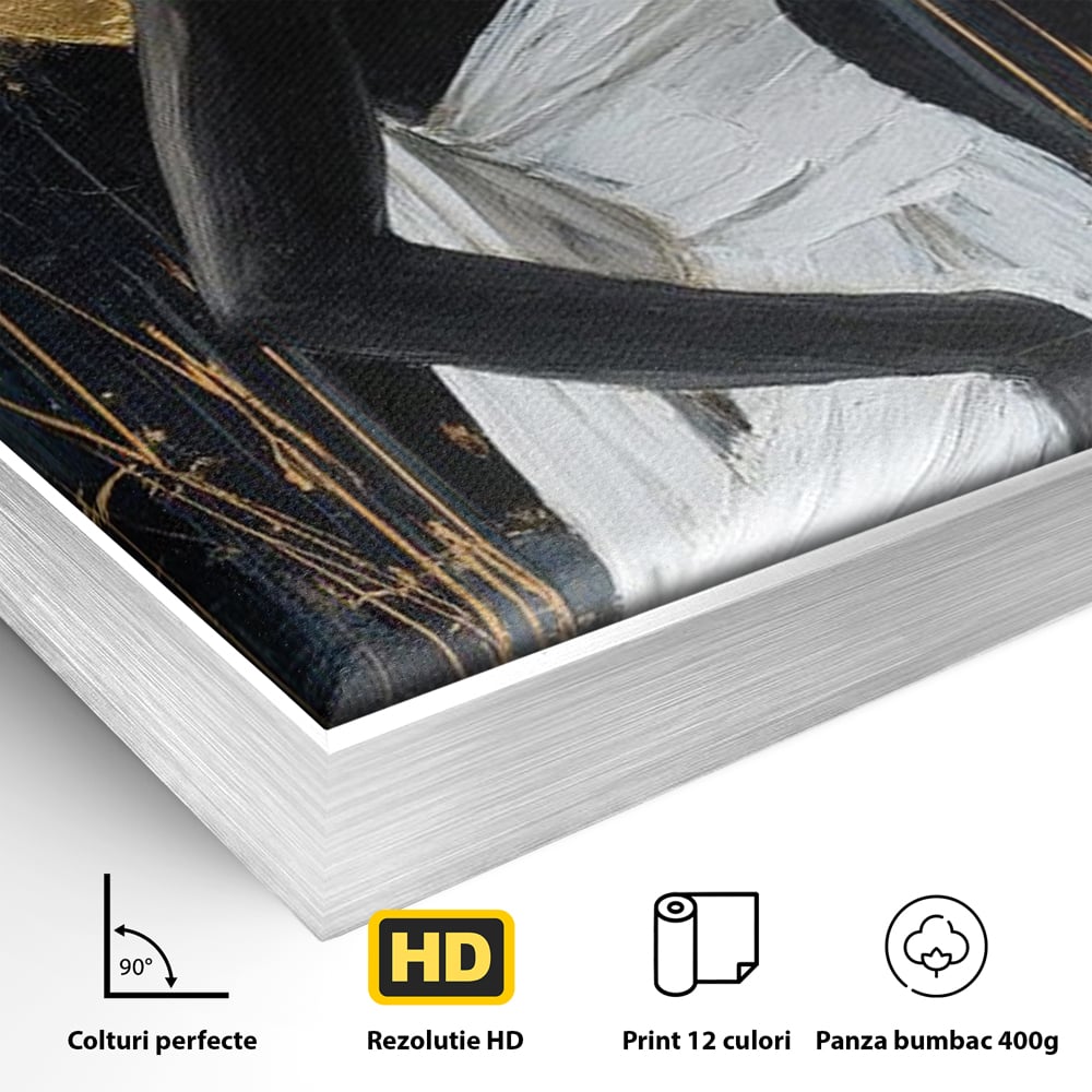 Tablou Canvas Premium, LuxCanva® G1231, Cercul Sacru, Mistic, Vizionar, Auriu, Eteric, Metaforic, Rafinament, Energie, Cerc, Foc, Ochi, Zeita, Aurora, Ancestral, Frumusete, Salon, Living, Dormitor