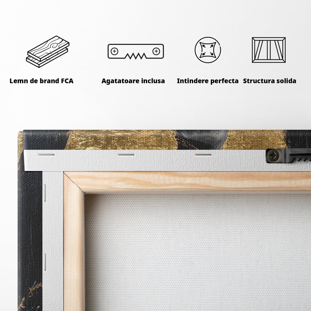 Tablou Canvas Premium, LuxCanva® G1231, Cercul Sacru, Mistic, Vizionar, Auriu, Eteric, Metaforic, Rafinament, Energie, Cerc, Foc, Ochi, Zeita, Aurora, Ancestral, Frumusete, Salon, Living, Dormitor