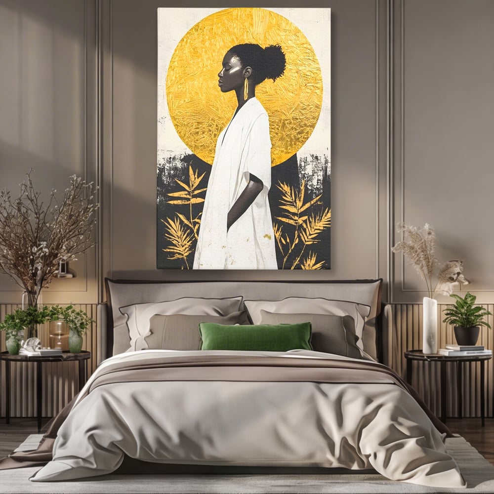 Tablou Canvas Premium, LuxCanva® G1232, Cercul Vietii, Soare, Nemarginit, Tacere, Zeita, Spirit, Solar, Portret, Alchimie, Estetic, Minimalism, Liniste, Calm, Frumusete, Africa, Salon, Living, Dormitor