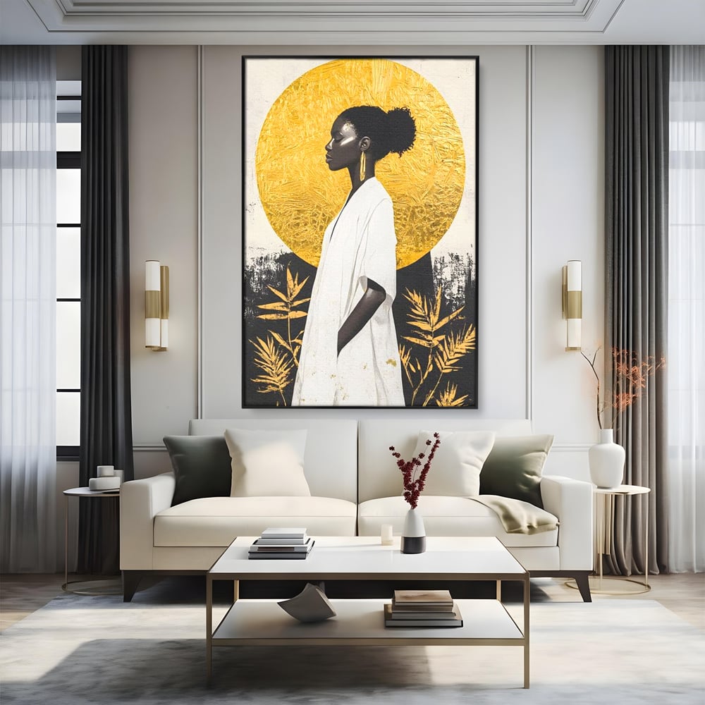 Tablou Canvas Premium, LuxCanva® G1232, Cercul Vietii, Soare, Nemarginit, Tacere, Zeita, Spirit, Solar, Portret, Alchimie, Estetic, Minimalism, Liniste, Calm, Frumusete, Africa, Salon, Living, Dormitor