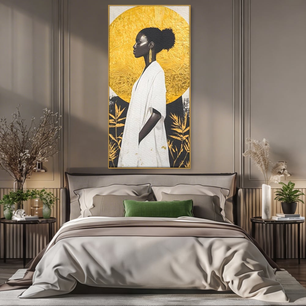 Tablou Canvas Premium, LuxCanva® G1232, Cercul Vietii, Soare, Nemarginit, Tacere, Zeita, Spirit, Solar, Portret, Alchimie, Estetic, Minimalism, Liniste, Calm, Frumusete, Africa, Salon, Living, Dormitor
