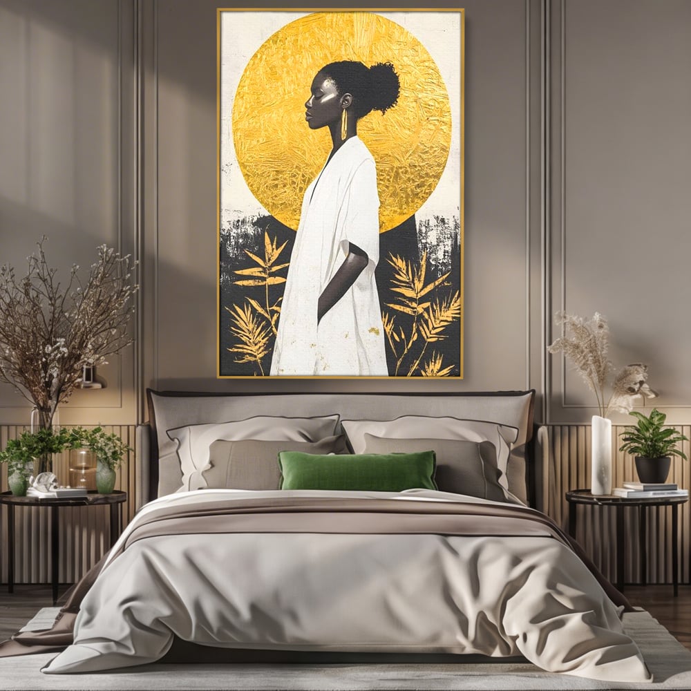 Tablou Canvas Premium, LuxCanva® G1232, Cercul Vietii, Soare, Nemarginit, Tacere, Zeita, Spirit, Solar, Portret, Alchimie, Estetic, Minimalism, Liniste, Calm, Frumusete, Africa, Salon, Living, Dormitor