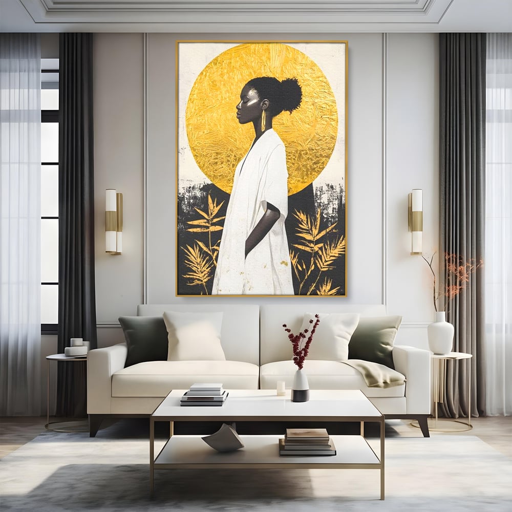Tablou Canvas Premium, LuxCanva® G1232, Cercul Vietii, Soare, Nemarginit, Tacere, Zeita, Spirit, Solar, Portret, Alchimie, Estetic, Minimalism, Liniste, Calm, Frumusete, Africa, Salon, Living, Dormitor