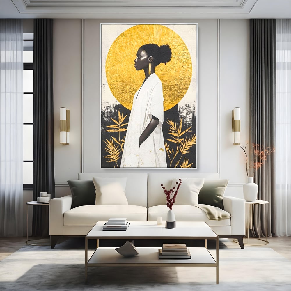 Tablou Canvas Premium, LuxCanva® G1232, Cercul Vietii, Soare, Nemarginit, Tacere, Zeita, Spirit, Solar, Portret, Alchimie, Estetic, Minimalism, Liniste, Calm, Frumusete, Africa, Salon, Living, Dormitor