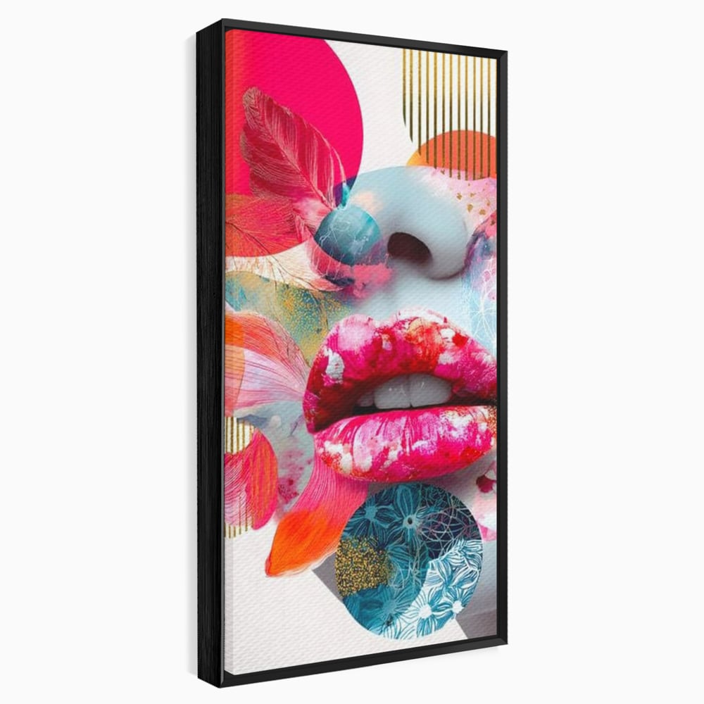 Tablou Canvas Premium, LuxCanva® G1233, Euforia Buzelor,  Pop Art, Senzual, Floral, Abstract, Expresivitate, Culoare, Dorinta, Acvatic, Vis, Fluture, Seductie, Sarut, Neon, Salon, Living, Dormitor