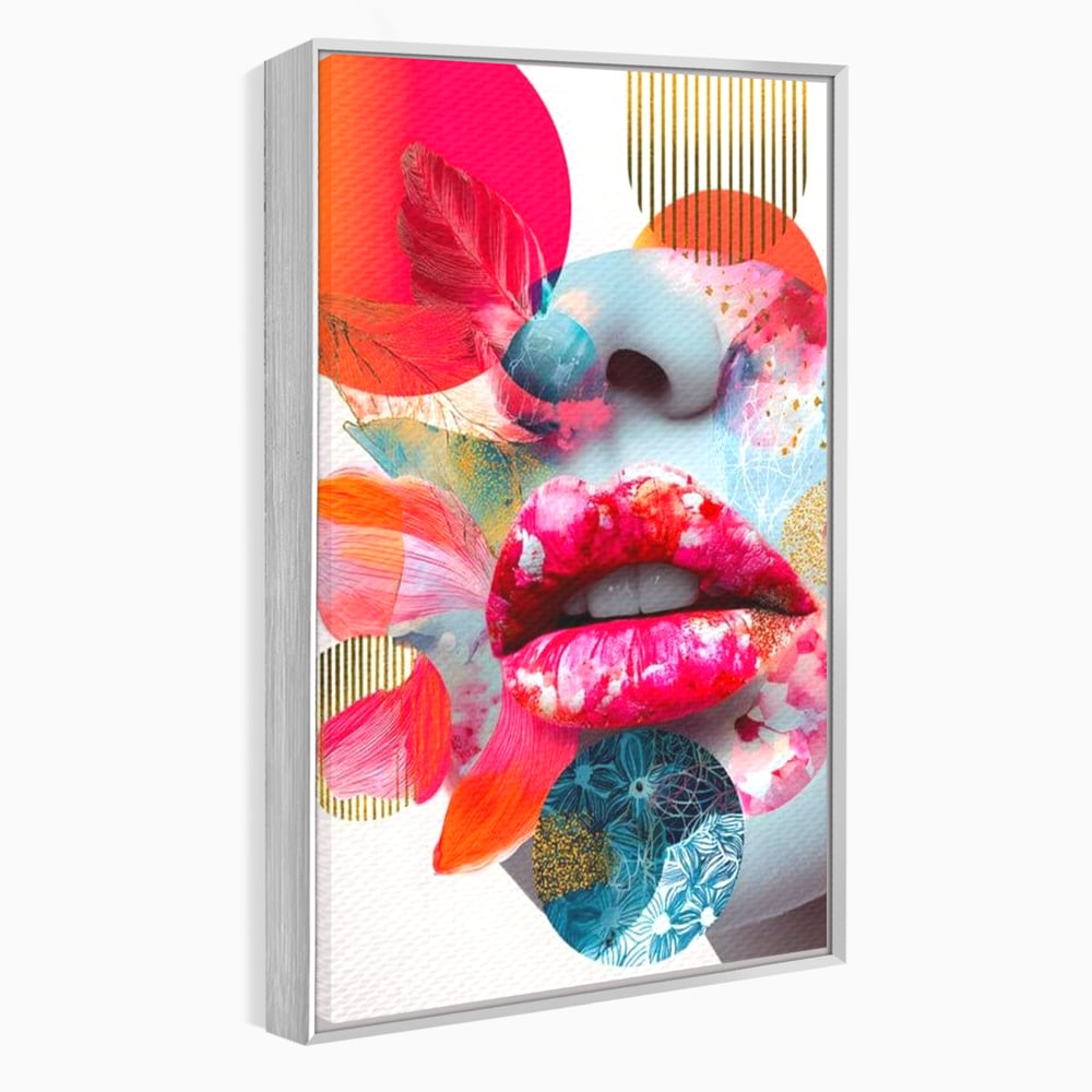 Tablou Canvas Premium, LuxCanva® G1233, Euforia Buzelor,  Pop Art, Senzual, Floral, Abstract, Expresivitate, Culoare, Dorinta, Acvatic, Vis, Fluture, Seductie, Sarut, Neon, Salon, Living, Dormitor