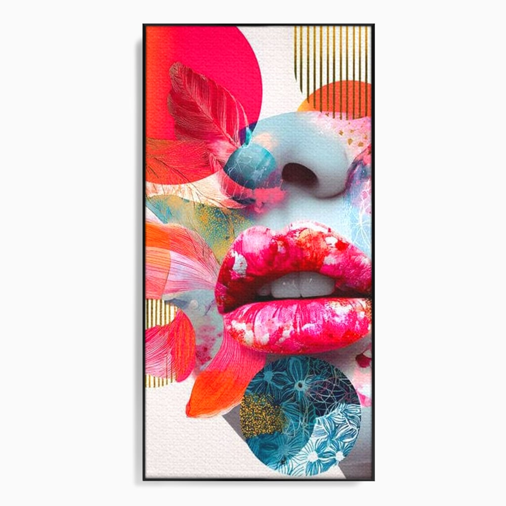 Tablou Canvas Premium, LuxCanva® G1233, Euforia Buzelor,  Pop Art, Senzual, Floral, Abstract, Expresivitate, Culoare, Dorinta, Acvatic, Vis, Fluture, Seductie, Sarut, Neon, Salon, Living, Dormitor