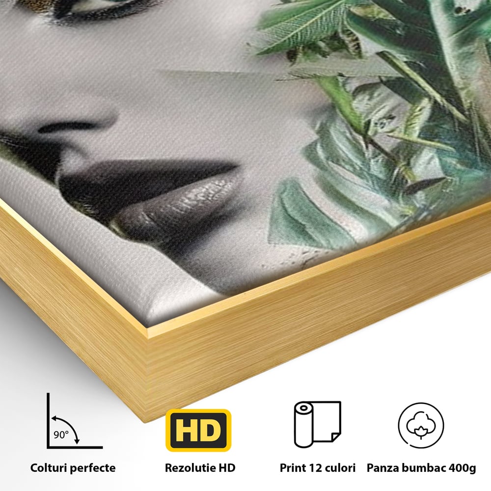 Tablou Canvas Premium, LuxCanva® G1237, Respiratia Padurii, Verde, Interior, Natura, Privire, Tacere, Botanic, Frunze, Muza, Tropice, Eteric, Organic, Luxuriant, Vegetal, Ecologic, Salon, Living, Dormitor