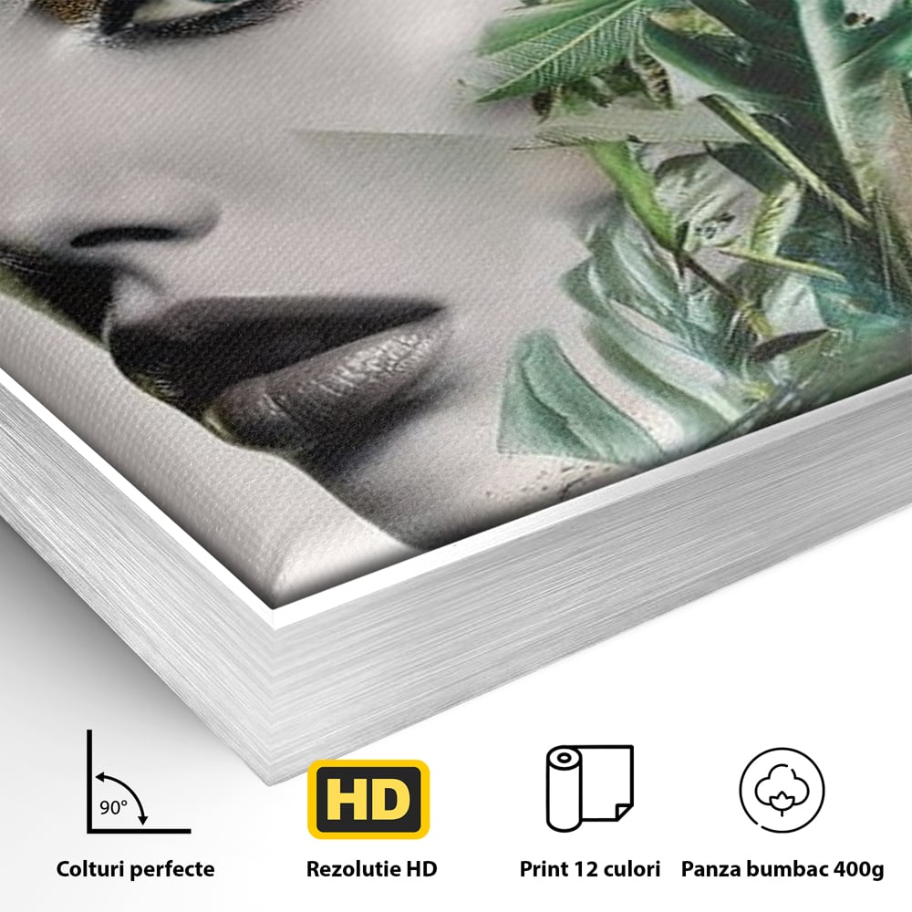 Tablou Canvas Premium, LuxCanva® G1237, Respiratia Padurii, Verde, Interior, Natura, Privire, Tacere, Botanic, Frunze, Muza, Tropice, Eteric, Organic, Luxuriant, Vegetal, Ecologic, Salon, Living, Dormitor