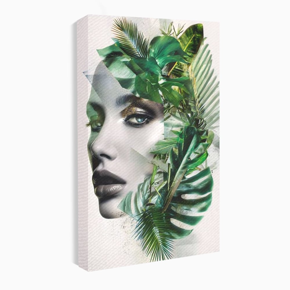 Tablou Canvas Premium, LuxCanva® G1237, Respiratia Padurii, Verde, Interior, Natura, Privire, Tacere, Botanic, Frunze, Muza, Tropice, Eteric, Organic, Luxuriant, Vegetal, Ecologic, Salon, Living, Dormitor