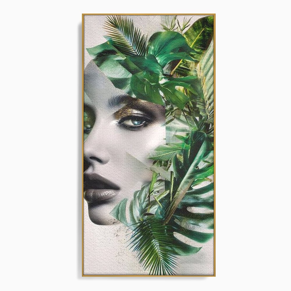 Tablou Canvas Premium, LuxCanva® G1237, Respiratia Padurii, Verde, Interior, Natura, Privire, Tacere, Botanic, Frunze, Muza, Tropice, Eteric, Organic, Luxuriant, Vegetal, Ecologic, Salon, Living, Dormitor