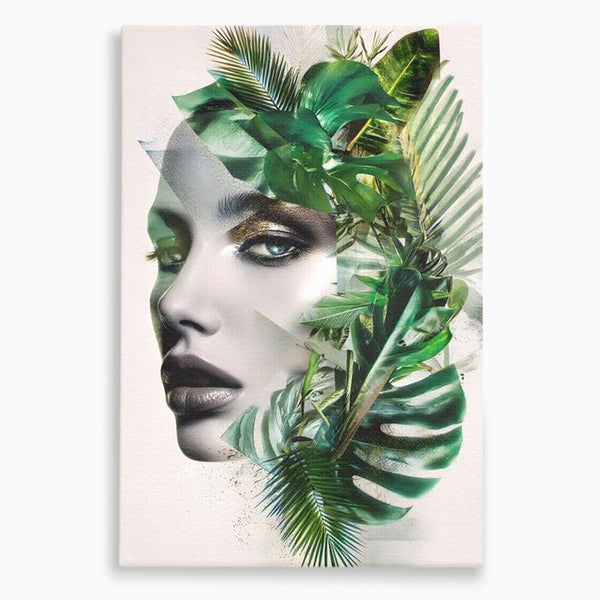 Tablou Canvas Premium, LuxCanva® G1237, Respiratia Padurii, Verde, Interior, Natura, Privire, Tacere, Botanic, Frunze, Muza, Tropice, Eteric, Organic, Luxuriant, Vegetal, Ecologic, Salon, Living, Dormitor