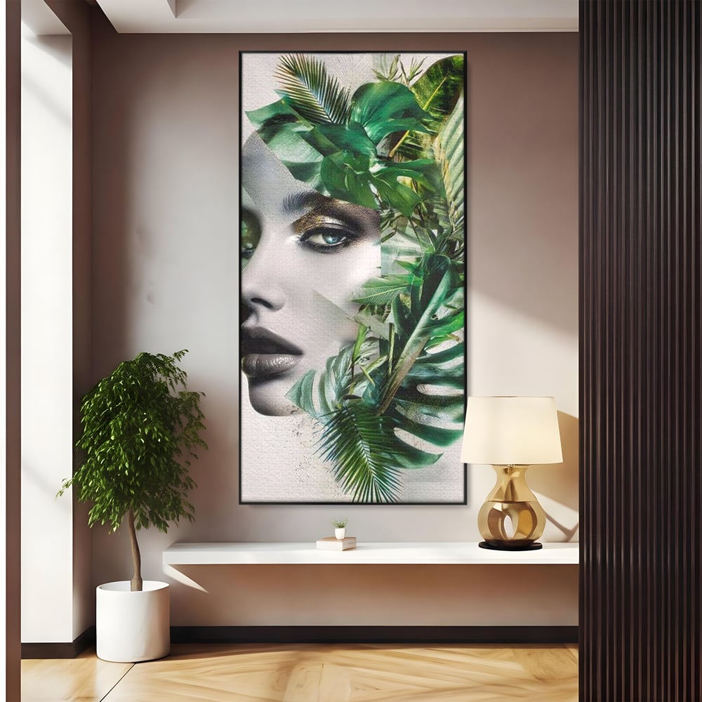 Tablou Canvas Premium, LuxCanva® G1237, Respiratia Padurii, Verde, Interior, Natura, Privire, Tacere, Botanic, Frunze, Muza, Tropice, Eteric, Organic, Luxuriant, Vegetal, Ecologic, Salon, Living, Dormitor