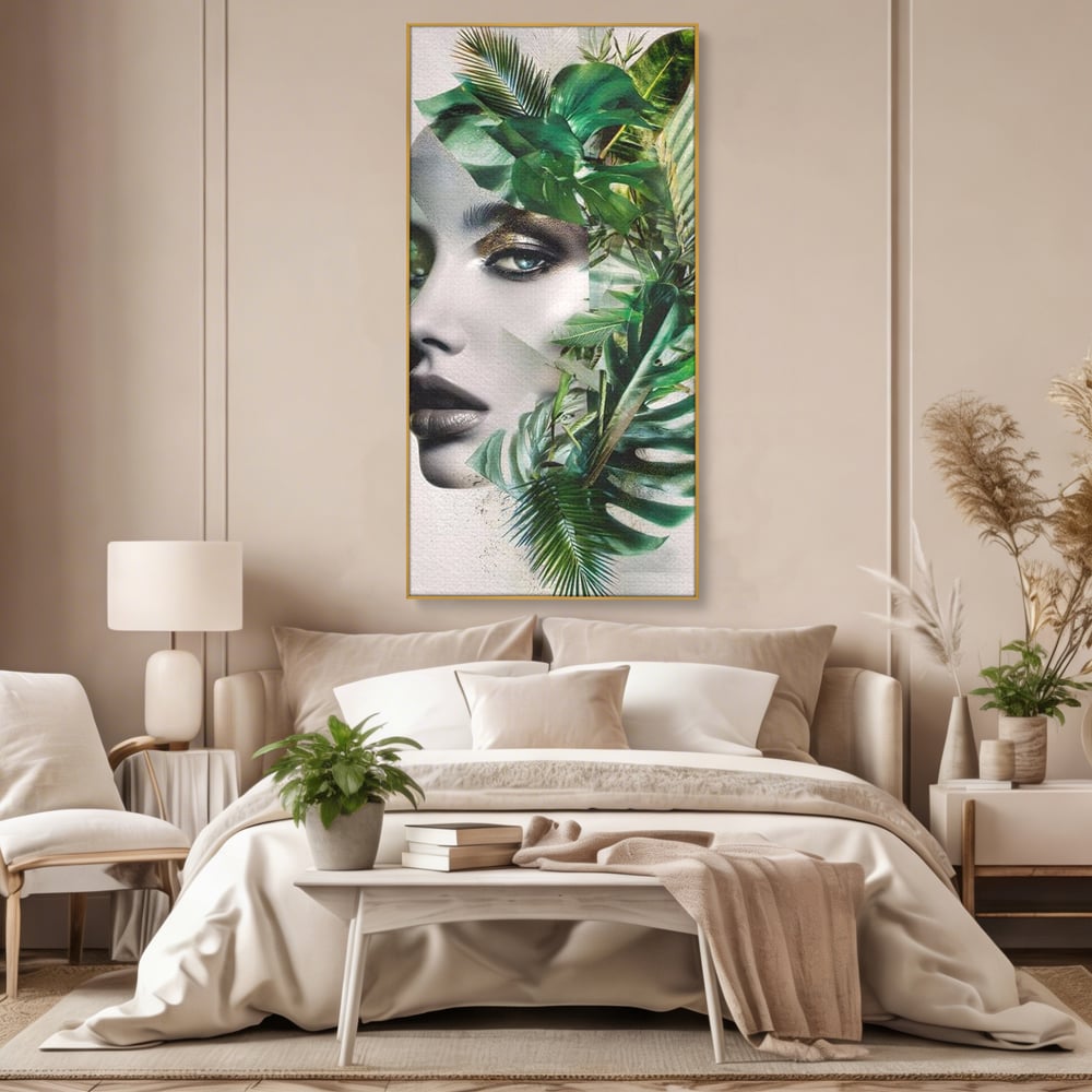 Tablou Canvas Premium, LuxCanva® G1237, Respiratia Padurii, Verde, Interior, Natura, Privire, Tacere, Botanic, Frunze, Muza, Tropice, Eteric, Organic, Luxuriant, Vegetal, Ecologic, Salon, Living, Dormitor