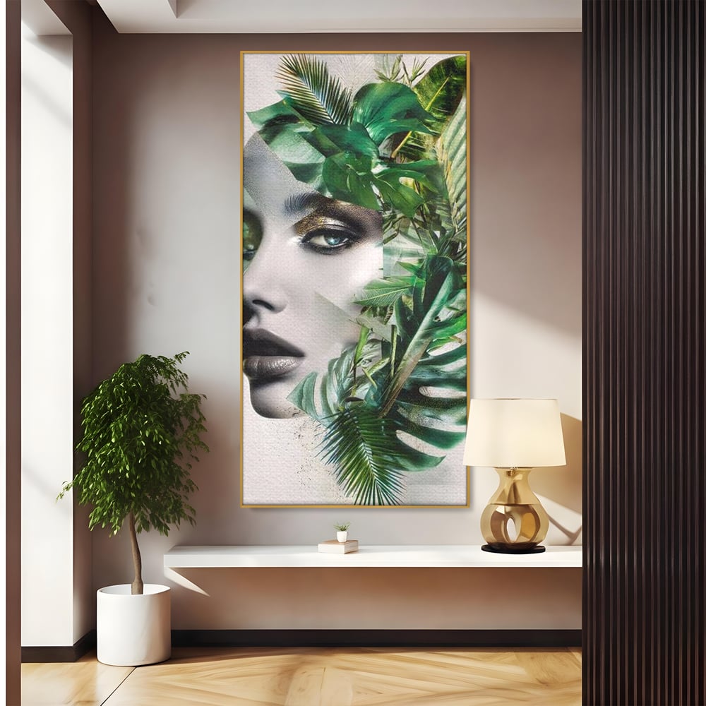 Tablou Canvas Premium, LuxCanva® G1237, Respiratia Padurii, Verde, Interior, Natura, Privire, Tacere, Botanic, Frunze, Muza, Tropice, Eteric, Organic, Luxuriant, Vegetal, Ecologic, Salon, Living, Dormitor