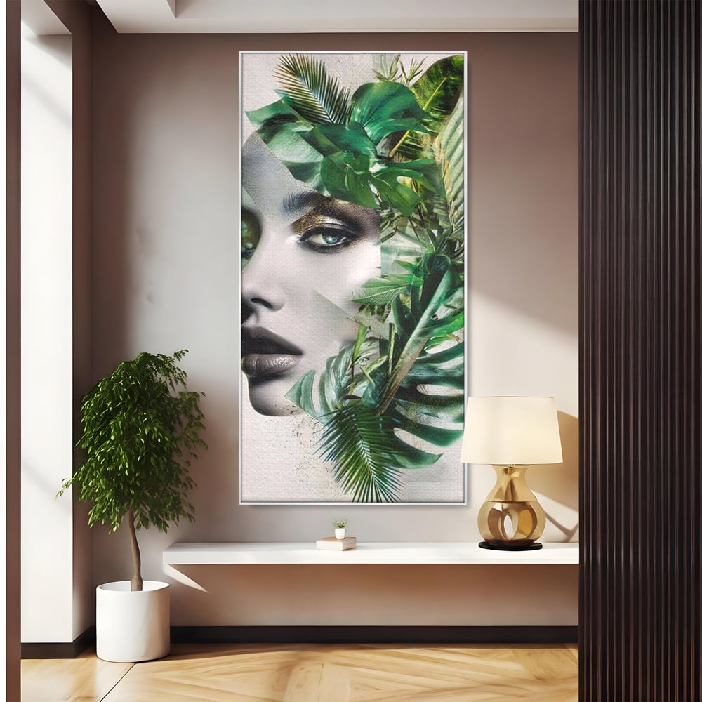 Tablou Canvas Premium, LuxCanva® G1237, Respiratia Padurii, Verde, Interior, Natura, Privire, Tacere, Botanic, Frunze, Muza, Tropice, Eteric, Organic, Luxuriant, Vegetal, Ecologic, Salon, Living, Dormitor