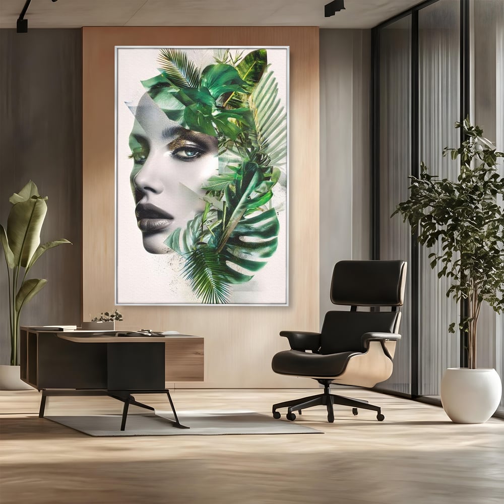 Tablou Canvas Premium, LuxCanva® G1237, Respiratia Padurii, Verde, Interior, Natura, Privire, Tacere, Botanic, Frunze, Muza, Tropice, Eteric, Organic, Luxuriant, Vegetal, Ecologic, Salon, Living, Dormitor