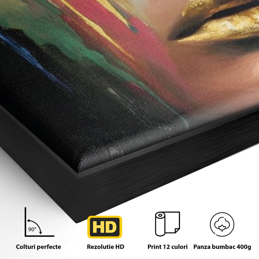 Tablou Canvas Premium, LuxCanva® G1239, Lumina din Tine, Vis, Aur, Chip, Reflexie, Suspin, Lumina, Lacrimi, Stralucire, Metamorfoza, Dualitate, Femeie, Timp, Fragilitate, Salon, Living, Dormitor