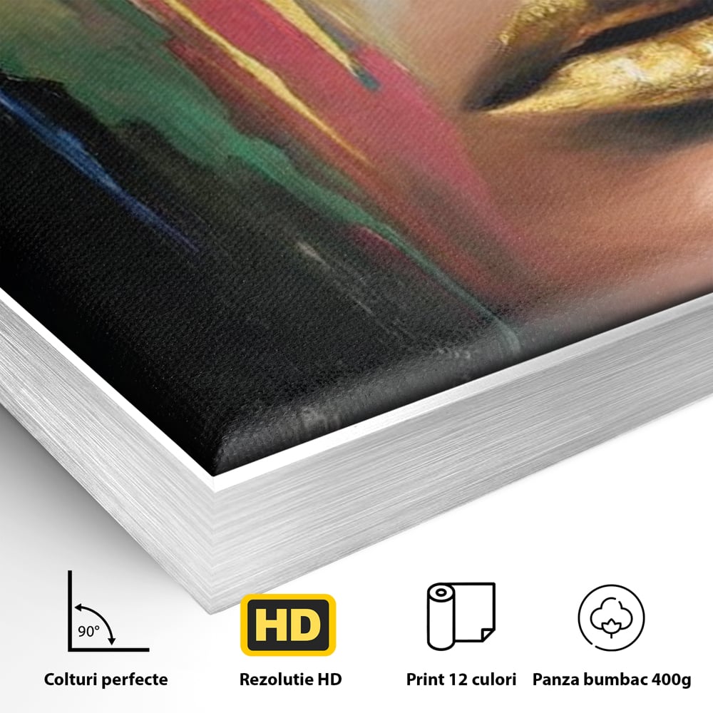 Tablou Canvas Premium, LuxCanva® G1239, Lumina din Tine, Vis, Aur, Chip, Reflexie, Suspin, Lumina, Lacrimi, Stralucire, Metamorfoza, Dualitate, Femeie, Timp, Fragilitate, Salon, Living, Dormitor