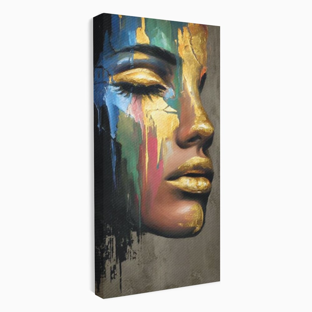 Tablou Canvas Premium, LuxCanva® G1239, Lumina din Tine, Vis, Aur, Chip, Reflexie, Suspin, Lumina, Lacrimi, Stralucire, Metamorfoza, Dualitate, Femeie, Timp, Fragilitate, Salon, Living, Dormitor
