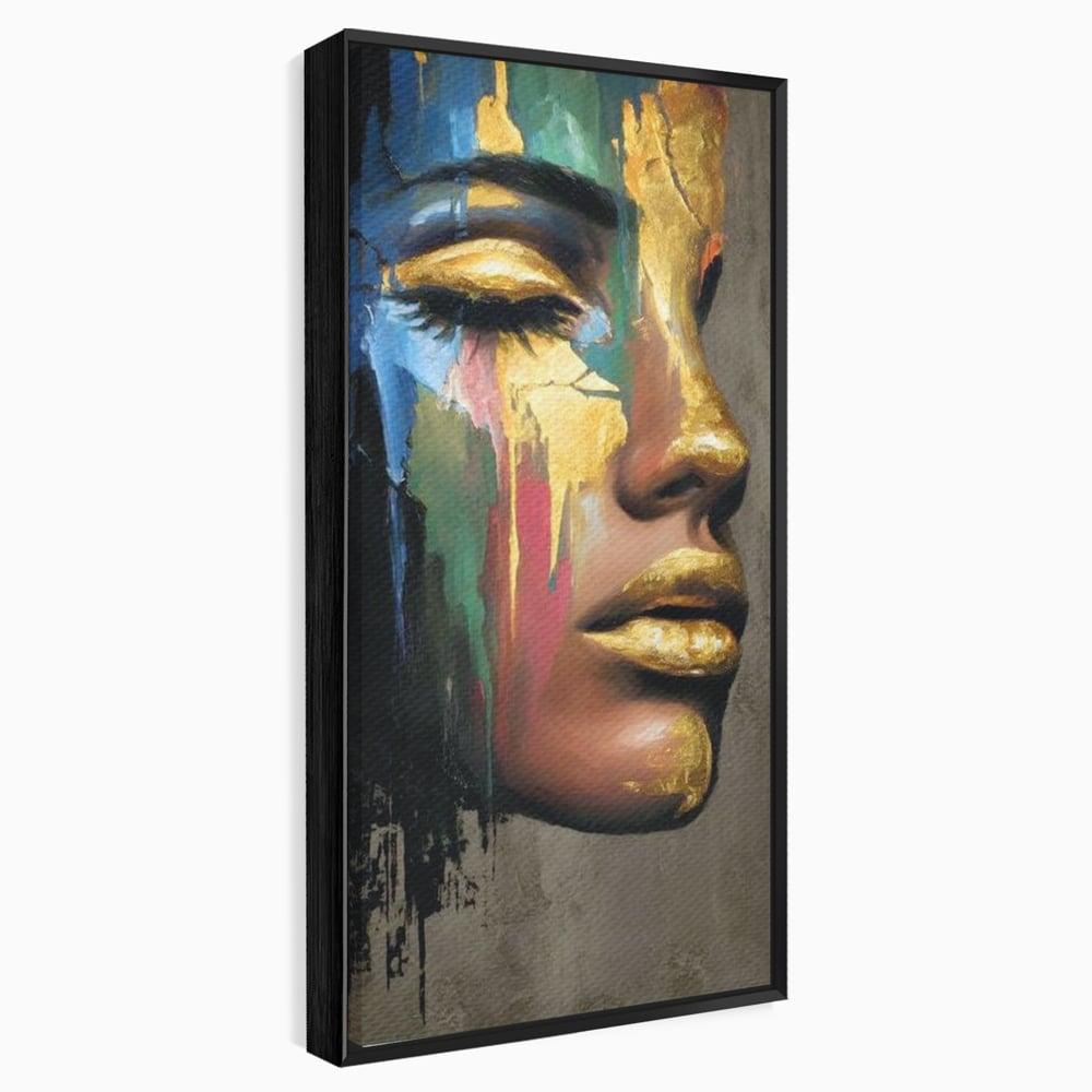 Tablou Canvas Premium, LuxCanva® G1239, Lumina din Tine, Vis, Aur, Chip, Reflexie, Suspin, Lumina, Lacrimi, Stralucire, Metamorfoza, Dualitate, Femeie, Timp, Fragilitate, Salon, Living, Dormitor