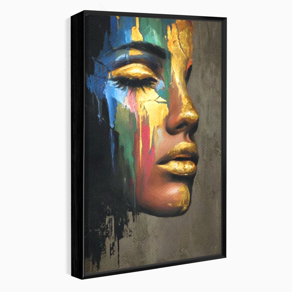 Tablou Canvas Premium, LuxCanva® G1239, Lumina din Tine, Vis, Aur, Chip, Reflexie, Suspin, Lumina, Lacrimi, Stralucire, Metamorfoza, Dualitate, Femeie, Timp, Fragilitate, Salon, Living, Dormitor